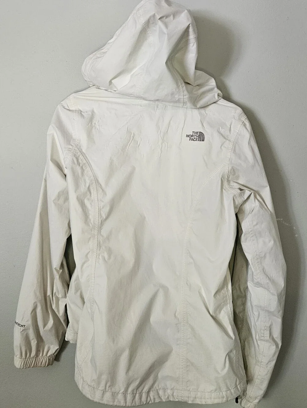 The North Face White Hooded Rain Jacket